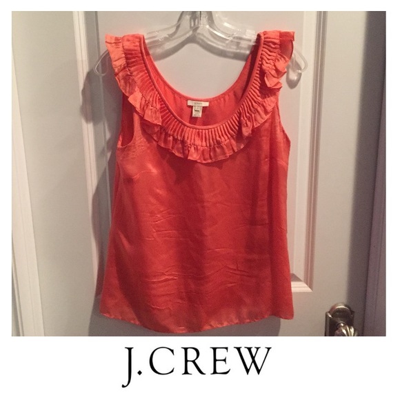 J. Crew Tops - J. Crew Coral Ruffle Quinn Tank